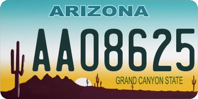 AZ license plate AAO8625