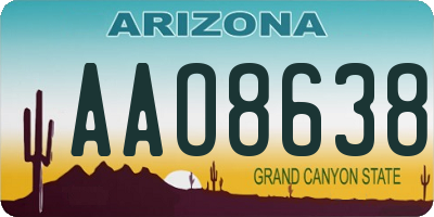 AZ license plate AAO8638