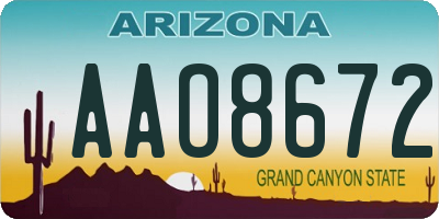 AZ license plate AAO8672