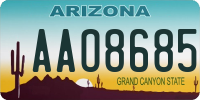 AZ license plate AAO8685