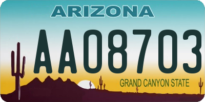 AZ license plate AAO8703
