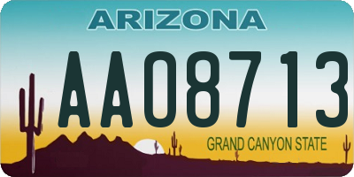 AZ license plate AAO8713
