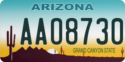 AZ license plate AAO8730
