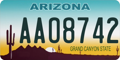 AZ license plate AAO8742