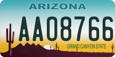 AZ license plate AAO8766