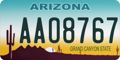 AZ license plate AAO8767