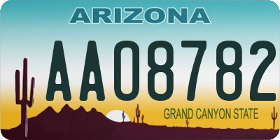 AZ license plate AAO8782