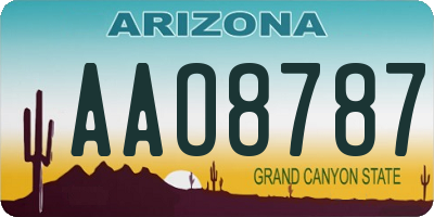 AZ license plate AAO8787