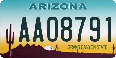 AZ license plate AAO8791
