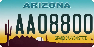 AZ license plate AAO8800