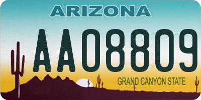 AZ license plate AAO8809