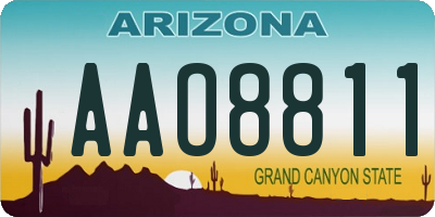 AZ license plate AAO8811