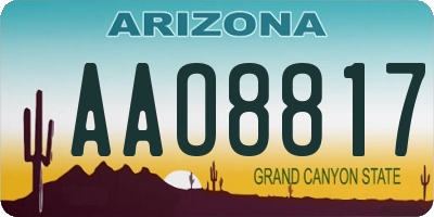 AZ license plate AAO8817