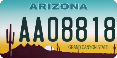 AZ license plate AAO8818
