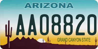 AZ license plate AAO8820