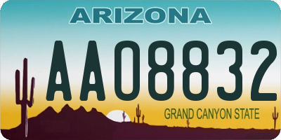 AZ license plate AAO8832