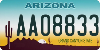 AZ license plate AAO8833