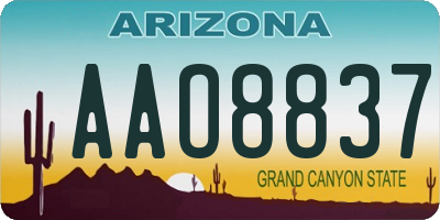 AZ license plate AAO8837