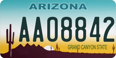 AZ license plate AAO8842
