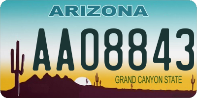 AZ license plate AAO8843