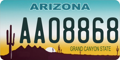 AZ license plate AAO8868