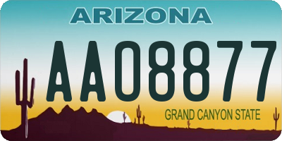 AZ license plate AAO8877