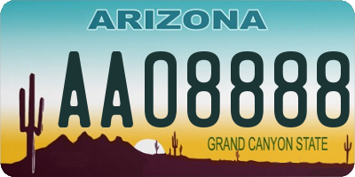 AZ license plate AAO8888