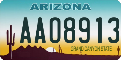 AZ license plate AAO8913