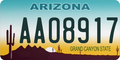 AZ license plate AAO8917