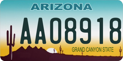 AZ license plate AAO8918