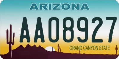 AZ license plate AAO8927