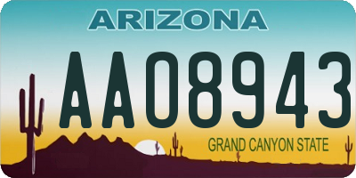 AZ license plate AAO8943