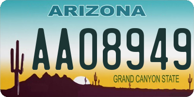AZ license plate AAO8949