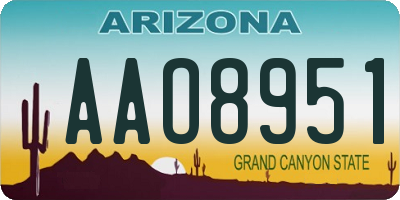 AZ license plate AAO8951