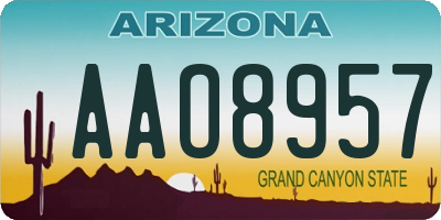 AZ license plate AAO8957