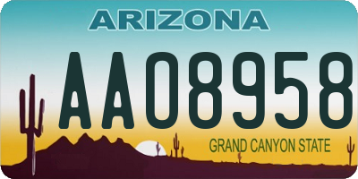 AZ license plate AAO8958