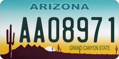 AZ license plate AAO8971