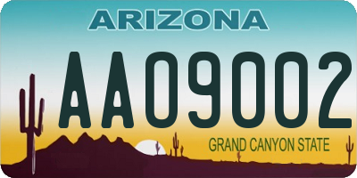 AZ license plate AAO9002