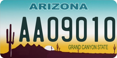 AZ license plate AAO9010