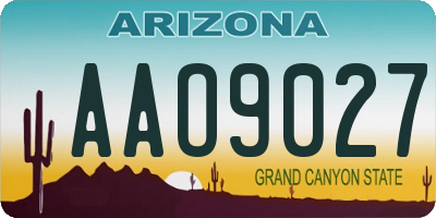 AZ license plate AAO9027