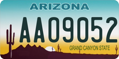 AZ license plate AAO9052