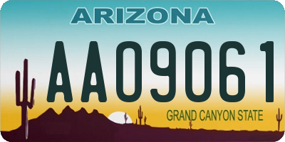 AZ license plate AAO9061