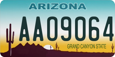 AZ license plate AAO9064
