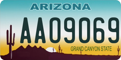 AZ license plate AAO9069