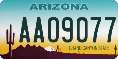 AZ license plate AAO9077