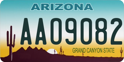 AZ license plate AAO9082