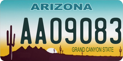 AZ license plate AAO9083