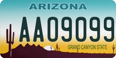 AZ license plate AAO9099