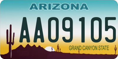 AZ license plate AAO9105
