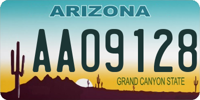 AZ license plate AAO9128